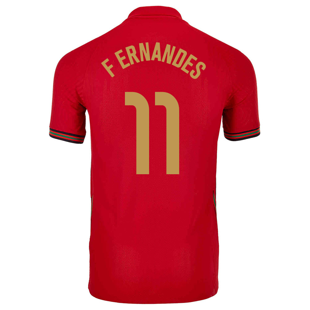 Femme Équipe du Portugal de football Maillot Bruno Fernandes #11 Tenues Domicile Rouge 2021