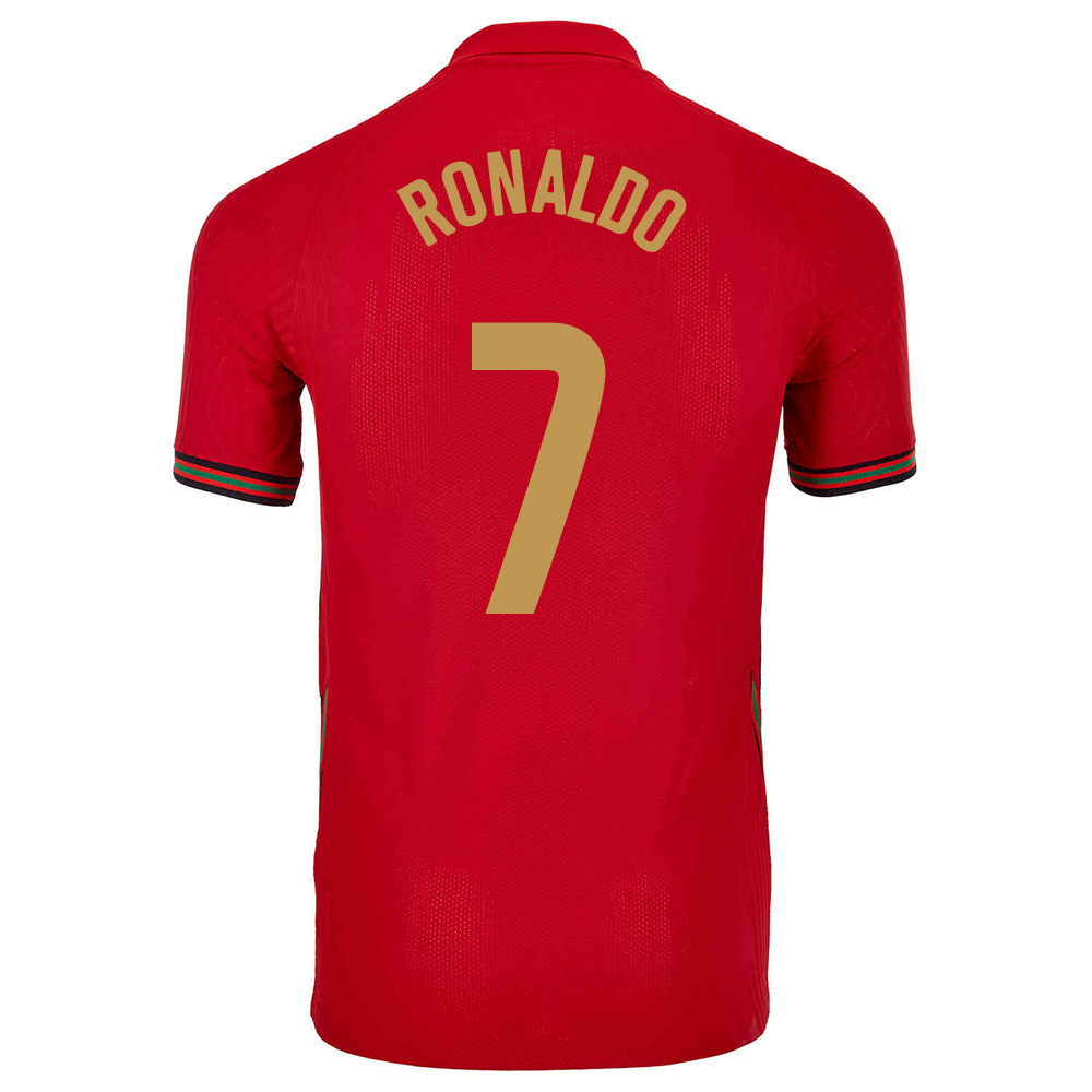 Homme Équipe Du Portugal De Football Maillot Cristiano Ronaldo #7 Tenues Domicile Rouge 2021