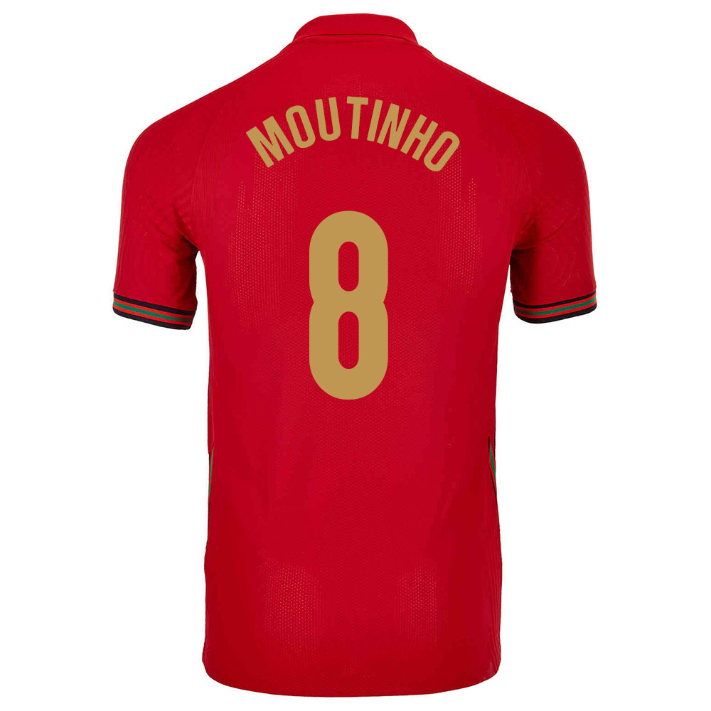 Femme Équipe Du Portugal De Football Maillot Joao Moutinho #8 Tenues Domicile Rouge 2021