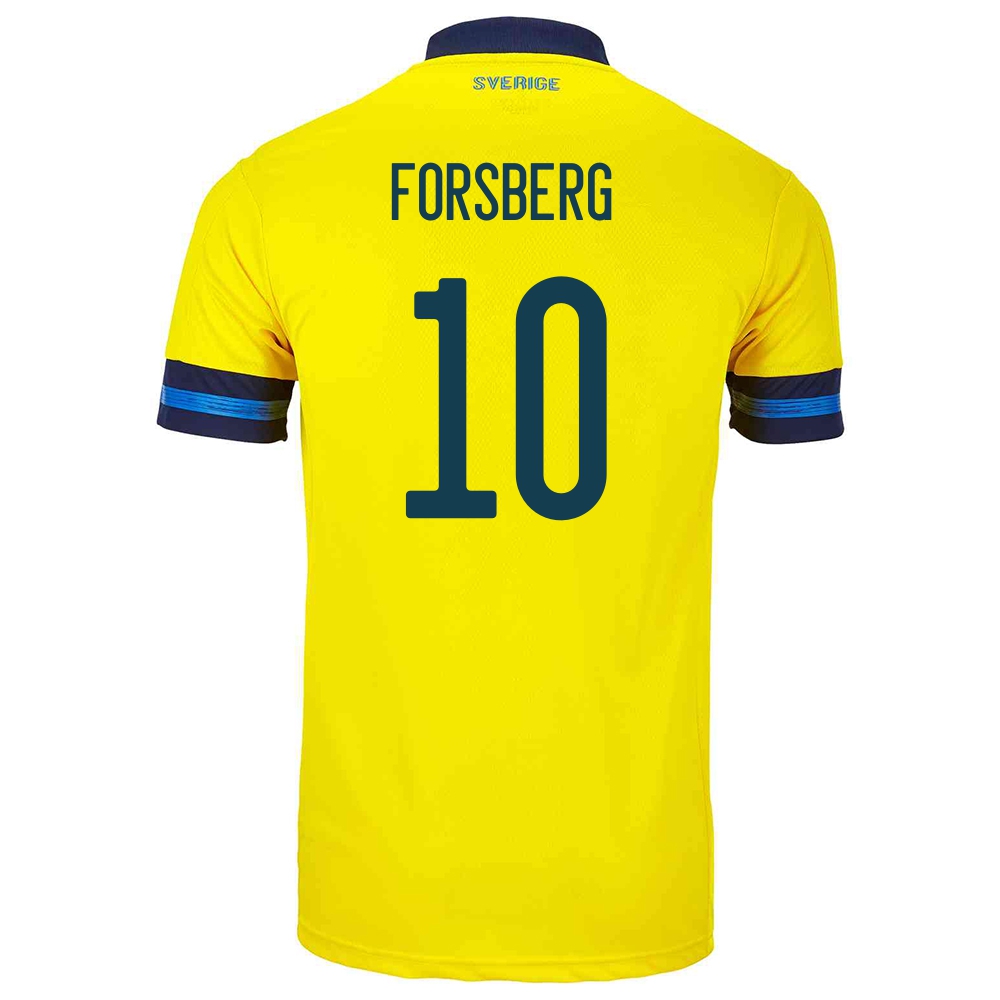 Enfant Équipe De Suède De Football Maillot Emil Forsberg #10 Tenues Domicile Jaune 2021