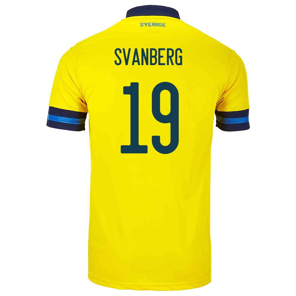 Femme Équipe De Suède De Football Maillot Mattias Svanberg #19 Tenues Domicile Jaune 2021