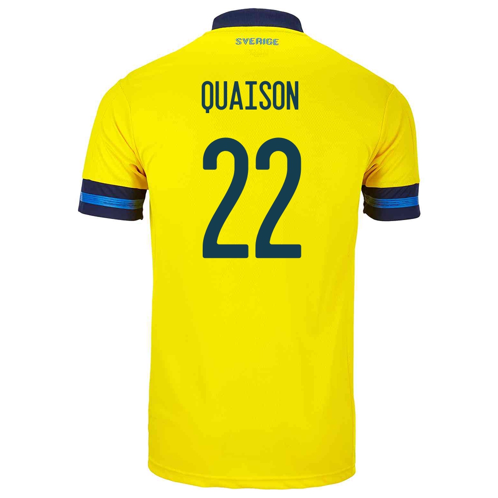 Femme Équipe De Suède De Football Maillot Robin Quaison #22 Tenues Domicile Jaune 2021