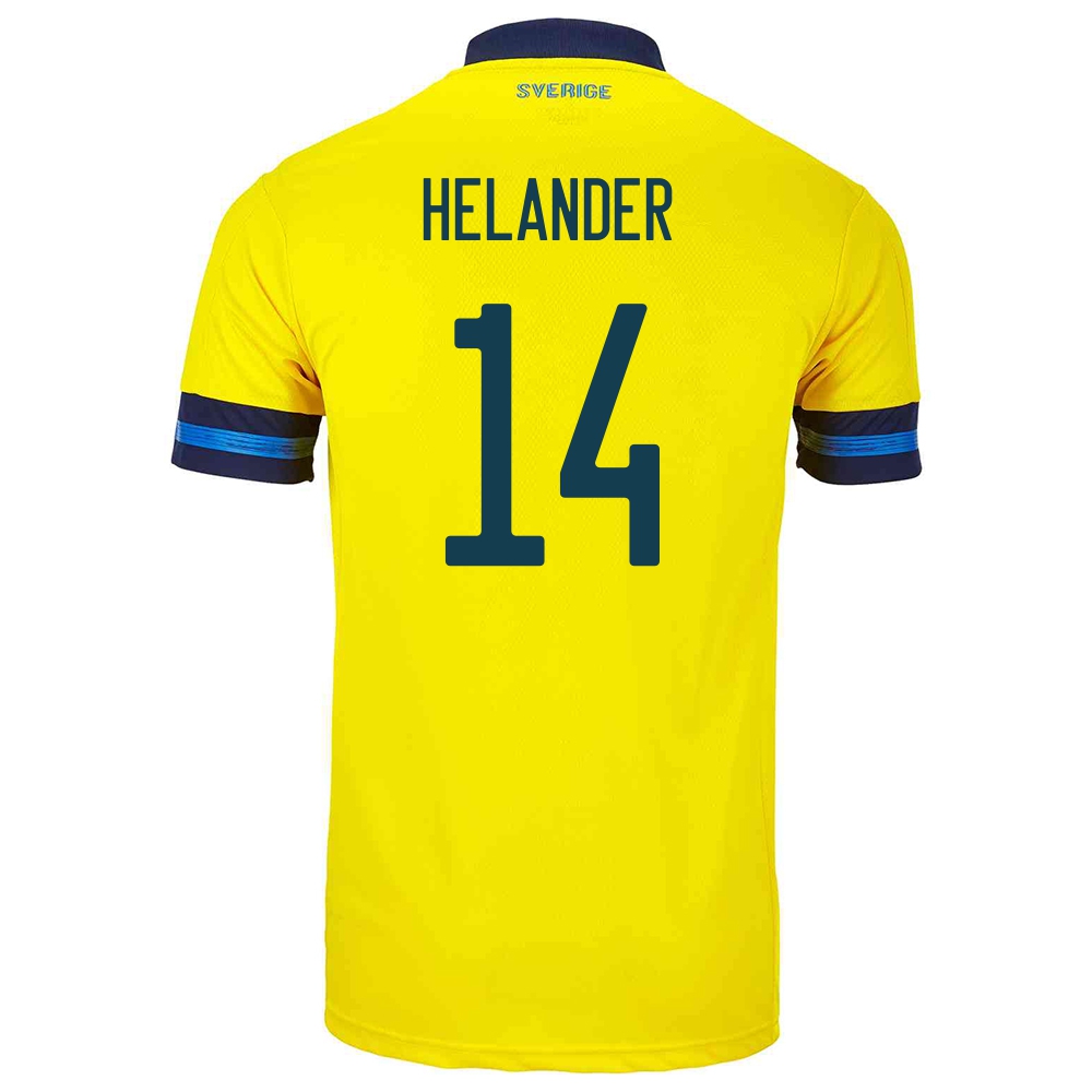 Homme Équipe De Suède De Football Maillot Filip Helander #14 Tenues Domicile Jaune 2021