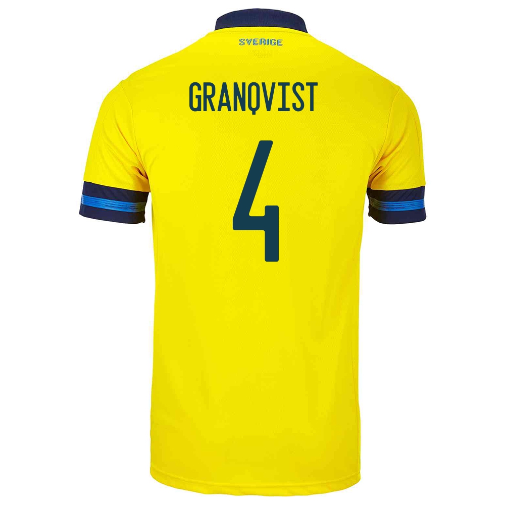 Femme Équipe De Suède De Football Maillot Andreas Granqvist #4 Tenues Domicile Jaune 2021