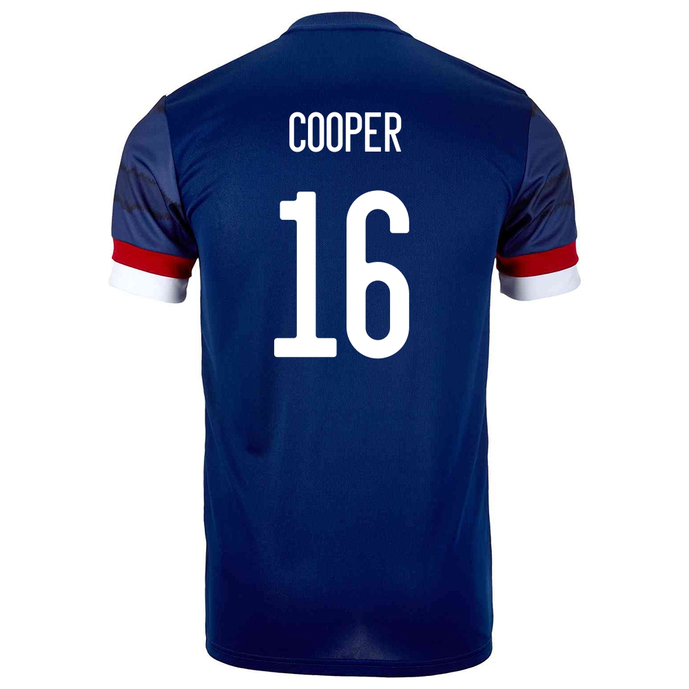 Enfant Équipe D'Écosse De Football Maillot Liam Cooper #16 Tenues Domicile Bleu Foncé 2021