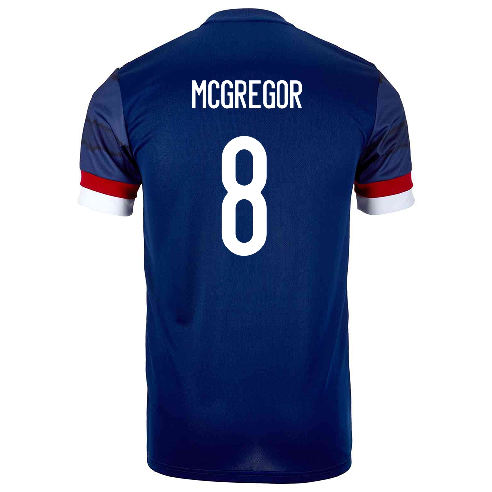 Enfant Équipe D'Écosse De Football Maillot Callum Mcgregor #8 Tenues Domicile Bleu Foncé 2021
