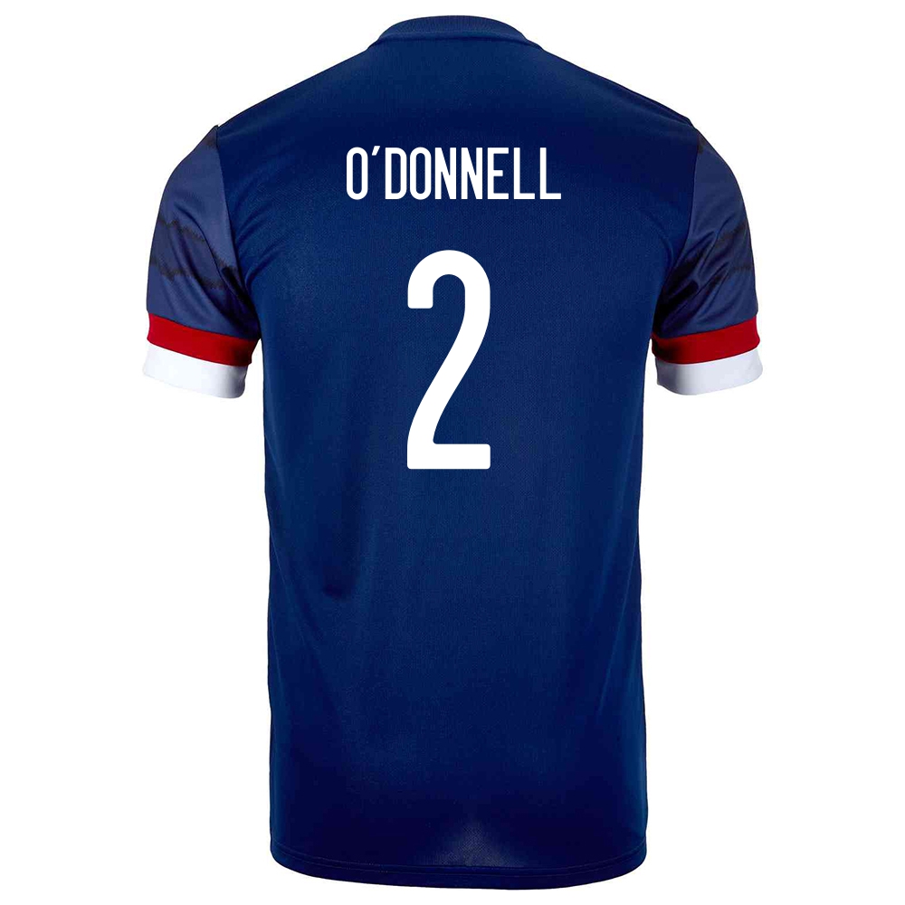 Femme Équipe D'Écosse De Football Maillot Stephen O'donnell #2 Tenues Domicile Bleu Foncé 2021