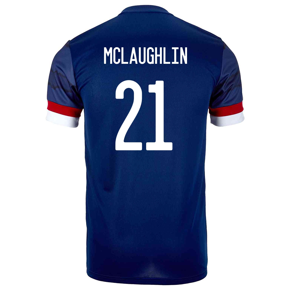 Homme Équipe D'Écosse De Football Maillot Jon Mclaughlin #21 Tenues Domicile Bleu Foncé 2021
