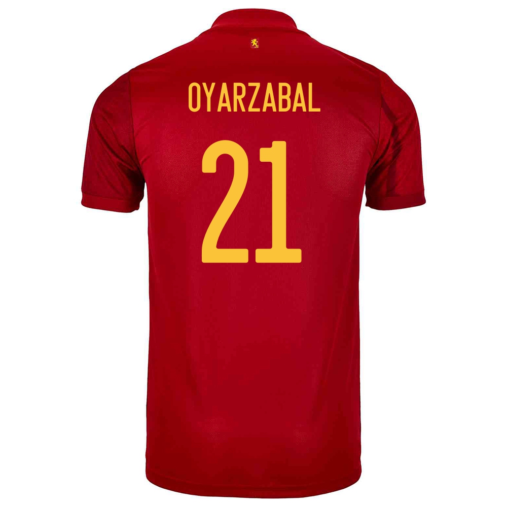 Enfant Équipe D'espagne De Football Maillot Mikel Oyarzabal #21 Tenues Domicile Rouge 2021