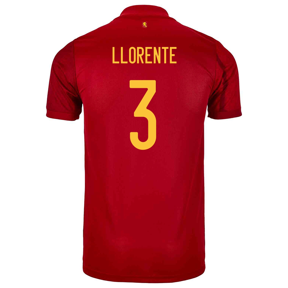 Femme Équipe d'Espagne de football Maillot Diego Llorente #3 Tenues Domicile Rouge 2021