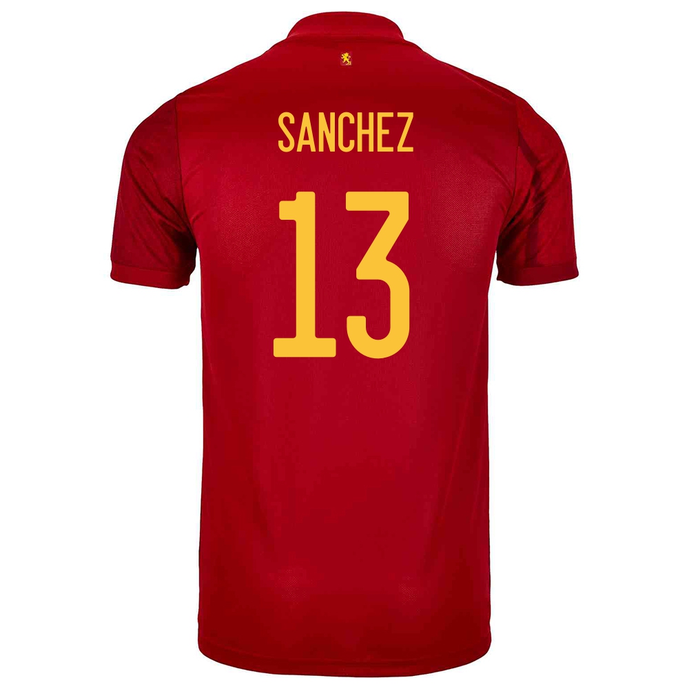Homme Équipe D'espagne De Football Maillot Robert Sanchez #13 Tenues Domicile Rouge 2021