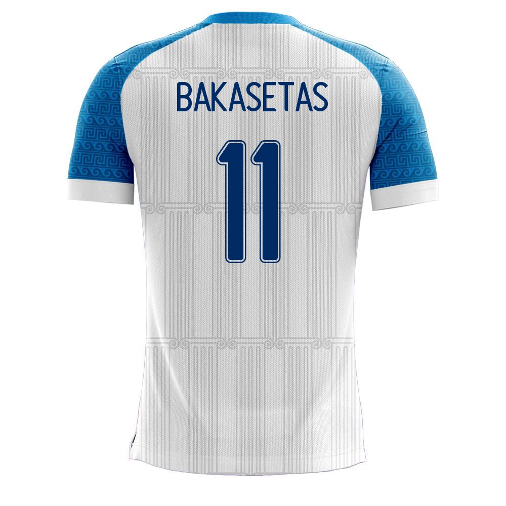 Femme Équipe de Grèce de football Maillot Anastasios Bakasetas #11 Tenues Domicile Blanc 2021