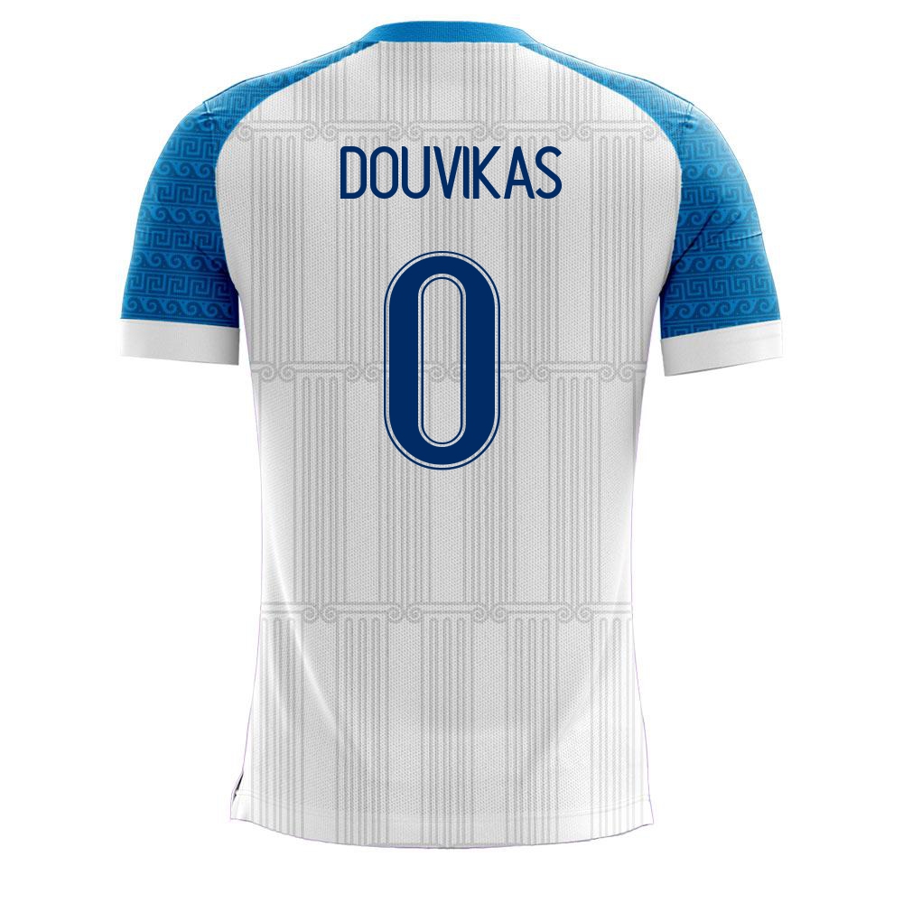 Femme Équipe de Grèce de football Maillot Anastasios Douvikas #0 Tenues Domicile Blanc 2021