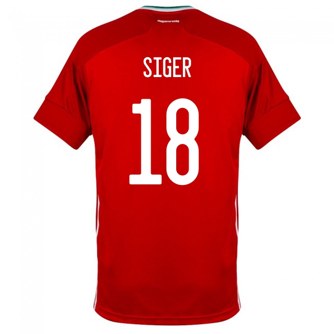 Femme Équipe de Hongrie de football Maillot David Siger #18 Tenues Domicile Rouge 2021