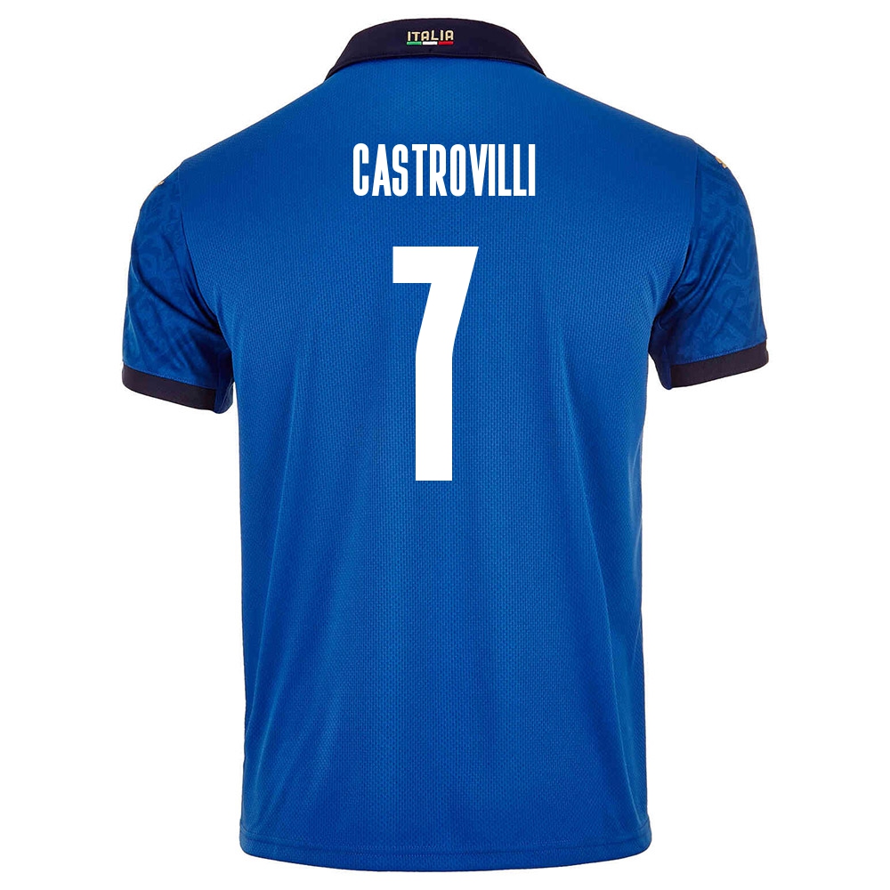 Femme Équipe d'Italie de football Maillot Gaetano Castrovilli #7 Tenues Domicile Bleu 2021