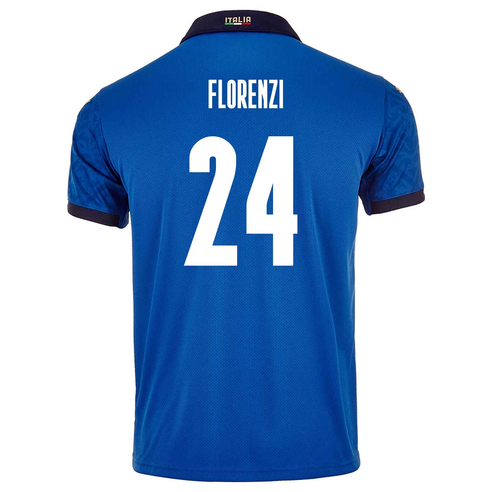 Femme Équipe d'Italie de football Maillot Alessandro Florenzi #24 Tenues Domicile Bleu 2021
