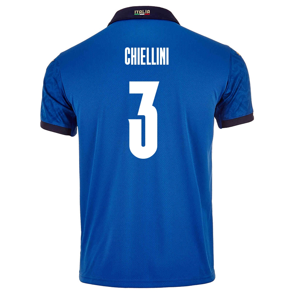 Femme Équipe d'Italie de football Maillot Giorgio Chiellini #3 Tenues Domicile Bleu 2021