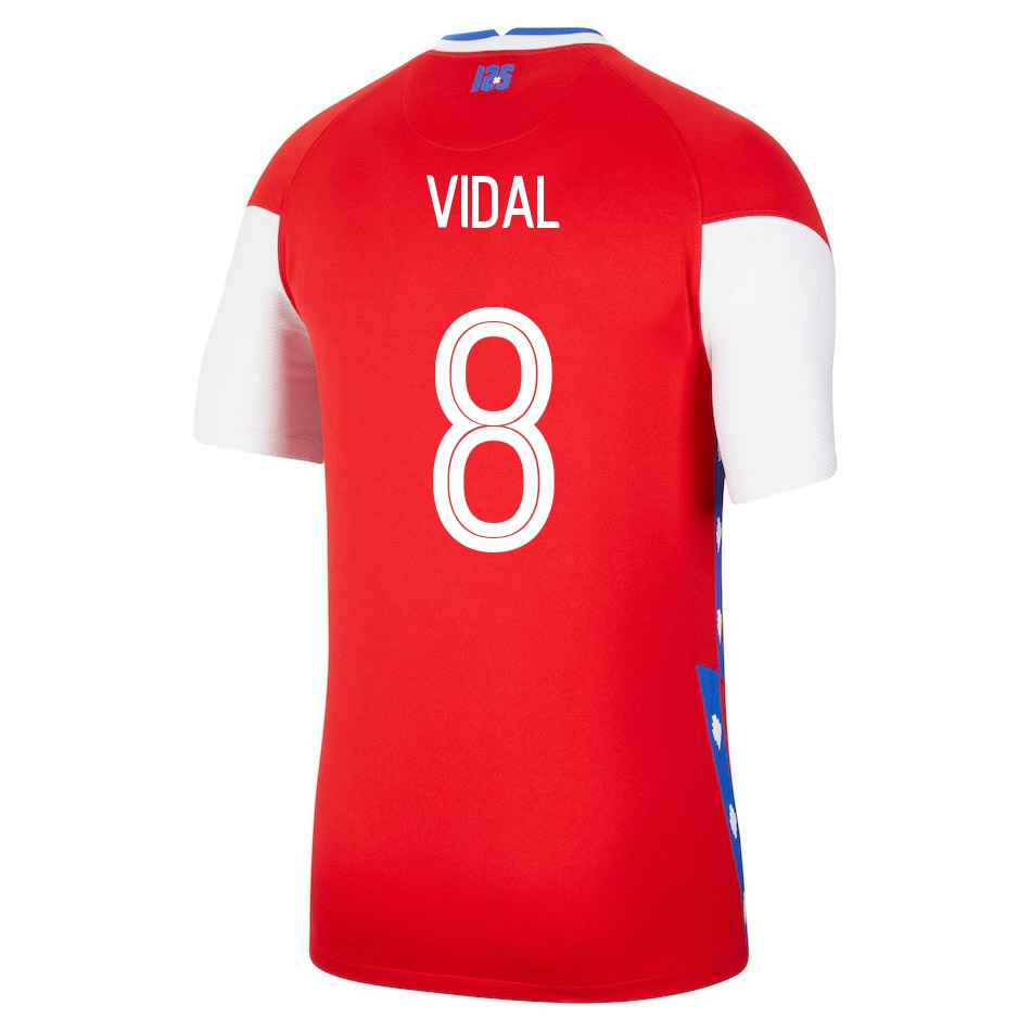Femme Équipe du Chili de football Maillot Arturo Vidal #8 Tenues Domicile Rouge 2021