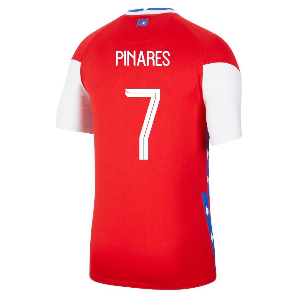 Femme Équipe du Chili de football Maillot Cesar Pinares #7 Tenues Domicile Rouge 2021