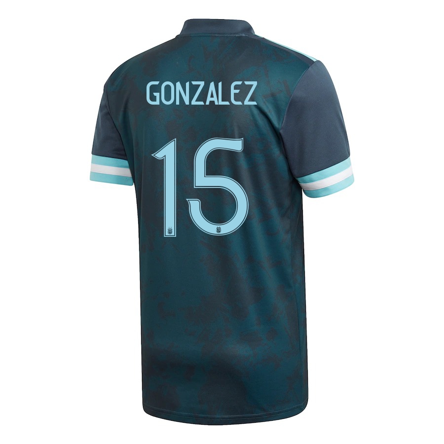 Femme Équipe d'Argentine de football Maillot Nicolas Gonzalez #15 Tenues Extérieur Bleu Foncé 2021