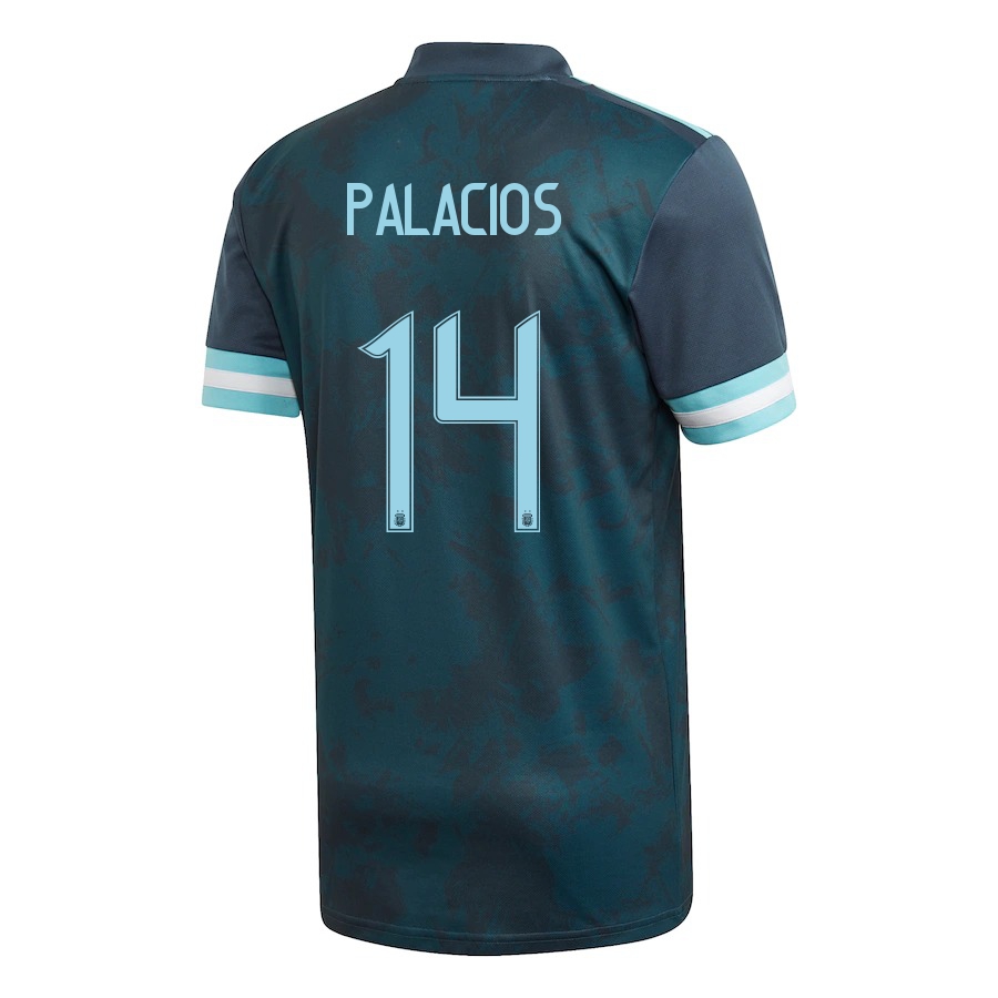 Femme Équipe d'Argentine de football Maillot Exequiel Palacios #14 Tenues Extérieur Bleu Foncé 2021