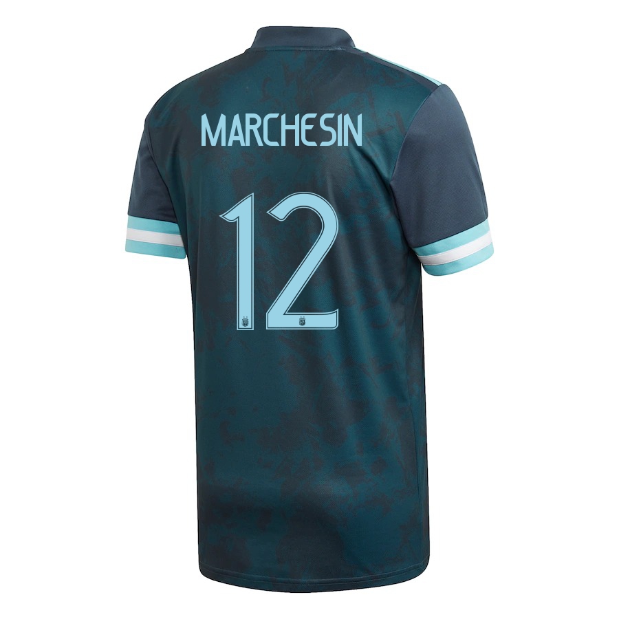 Femme Équipe D'argentine De Football Maillot Agustin Marchesin #12 Tenues Extérieur Bleu Foncé 2021