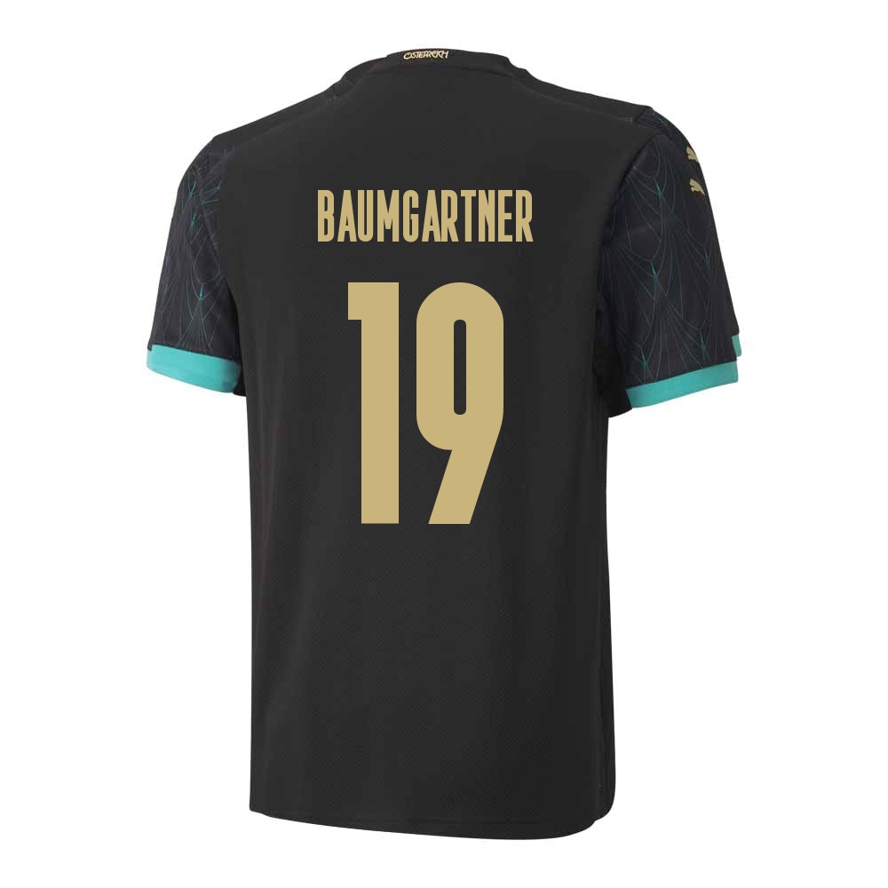 Femme Équipe D'autriche De Football Maillot Christoph Baumgartner #19 Tenues Extérieur Noir 2021