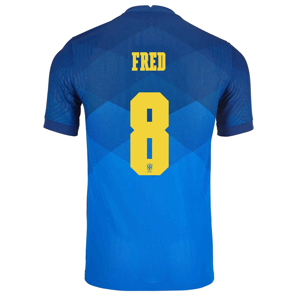 Femme Équipe du Brésil de football Maillot Fred #8 Tenues Extérieur Bleu 2021
