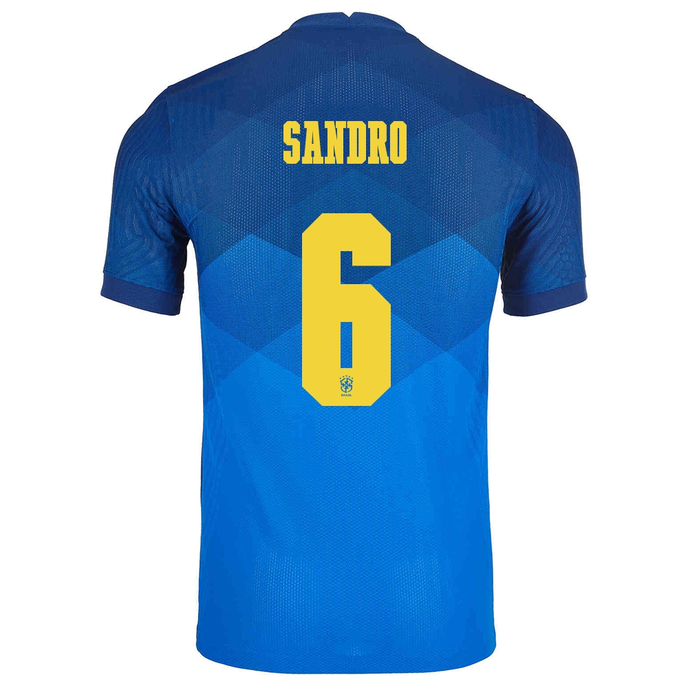 Femme Équipe du Brésil de football Maillot Alex Sandro #6 Tenues Extérieur Bleu 2021