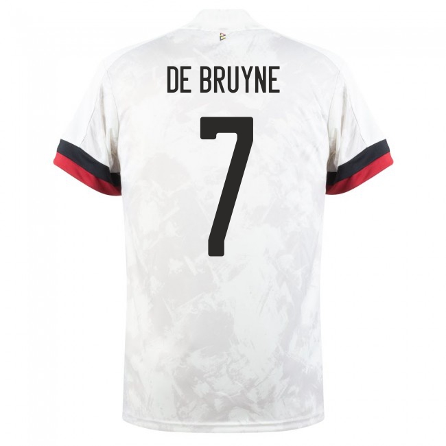 Femme Équipe de Belgique de football Maillot Kevin De Bruyne #7 Tenues Extérieur Blanc Noir 2021