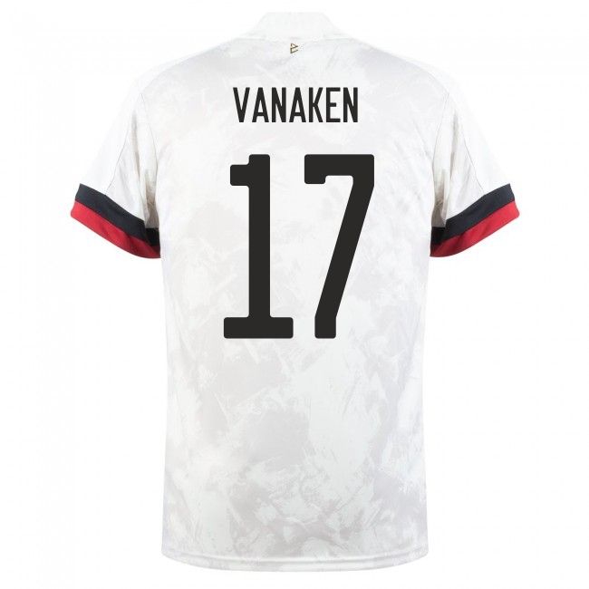 Femme Équipe de Belgique de football Maillot Hans Vanaken #17 Tenues Extérieur Blanc Noir 2021