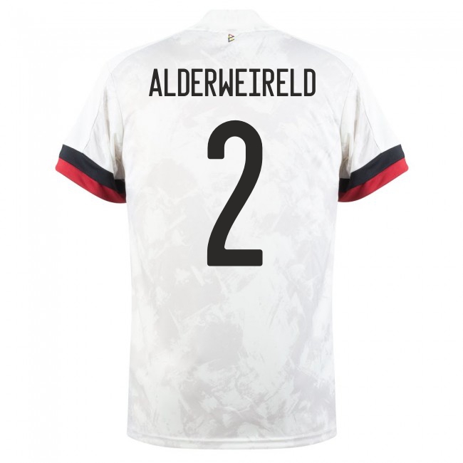 Femme Équipe De Belgique De Football Maillot Toby Alderweireld #2 Tenues Extérieur Blanc Noir 2021