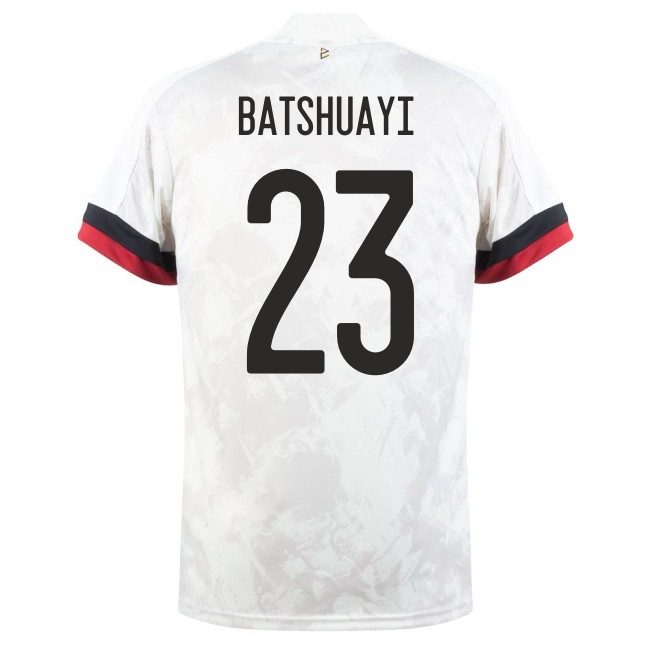 Femme Équipe de Belgique de football Maillot Michy Batshuayi #23 Tenues Extérieur Blanc Noir 2021
