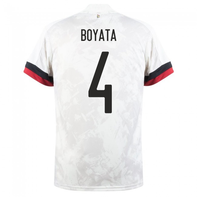 Femme Équipe De Belgique De Football Maillot Dedryck Boyata #4 Tenues Extérieur Blanc Noir 2021