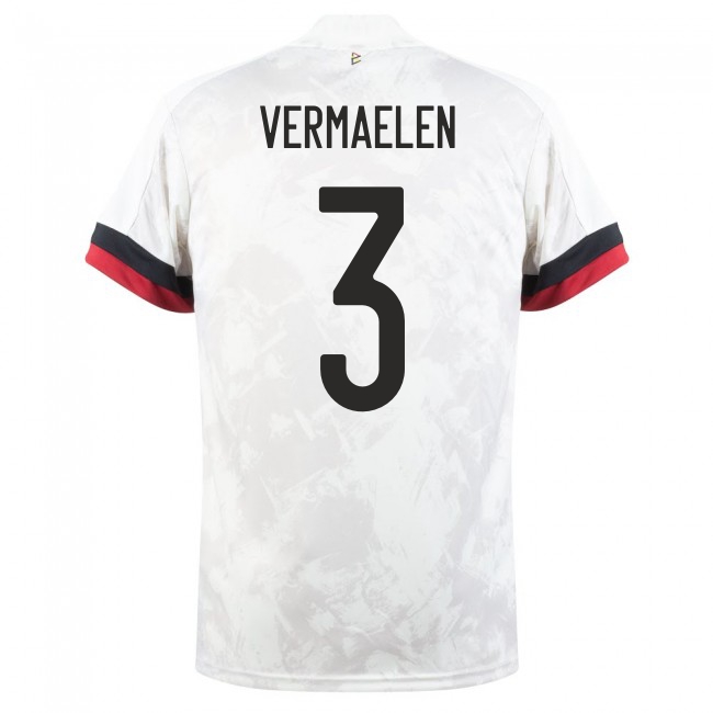 Femme Équipe de Belgique de football Maillot Thomas Vermaelen #3 Tenues Extérieur Blanc Noir 2021