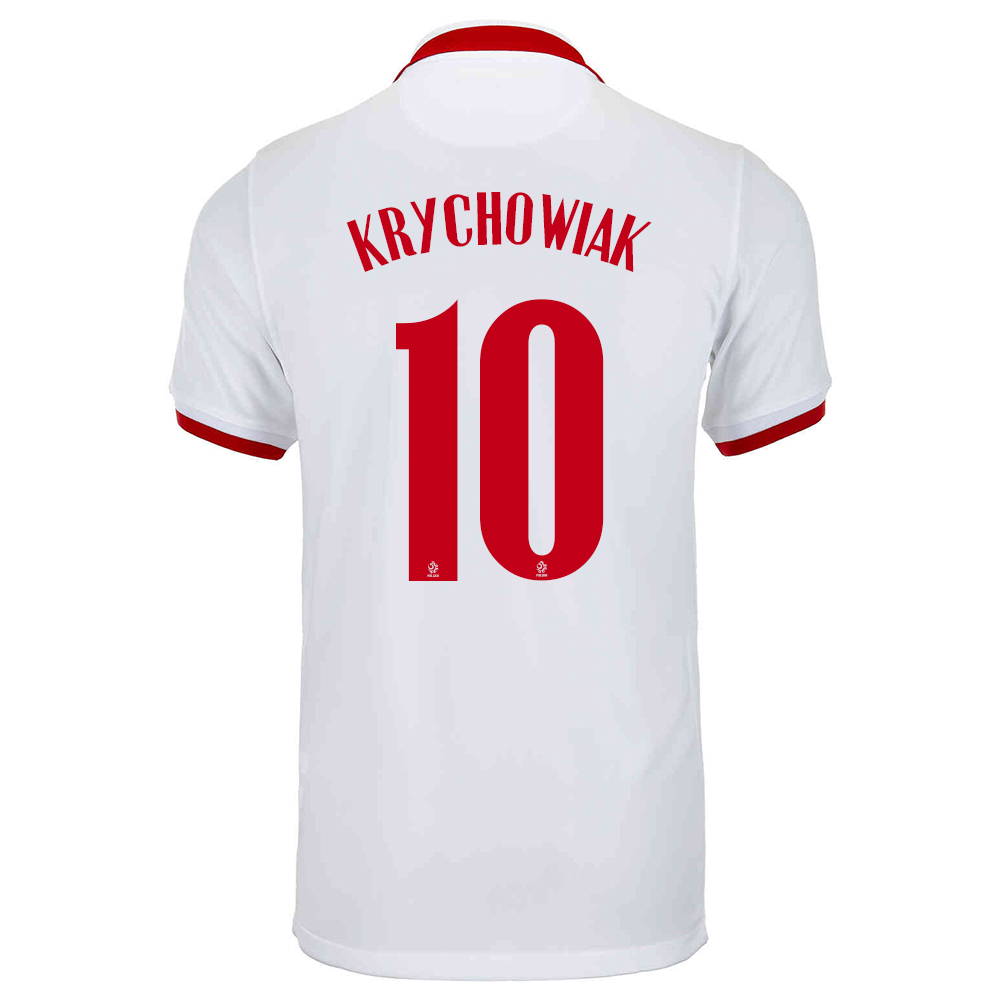 Femme Équipe de Pologne de football Maillot Grzegorz Krychowiak #10 Tenues Extérieur Blanc 2021