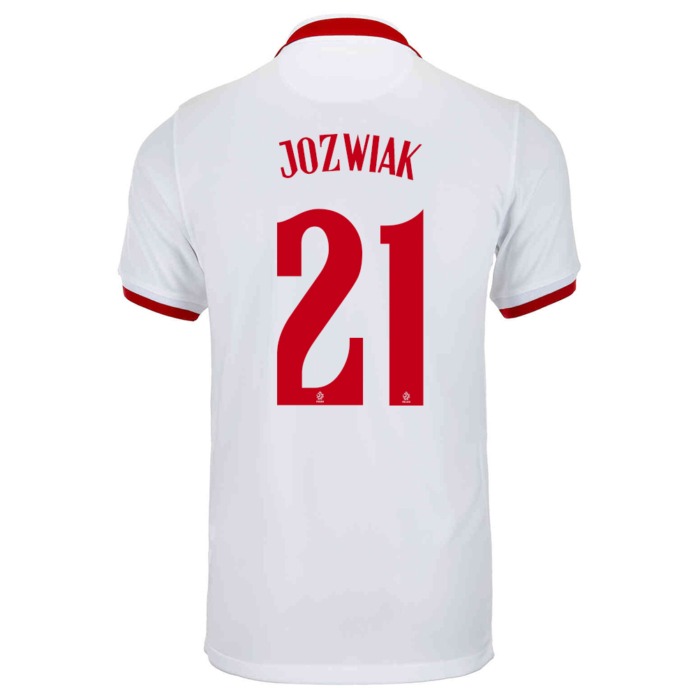 Femme Équipe de Pologne de football Maillot Kamil Jozwiak #21 Tenues Extérieur Blanc 2021