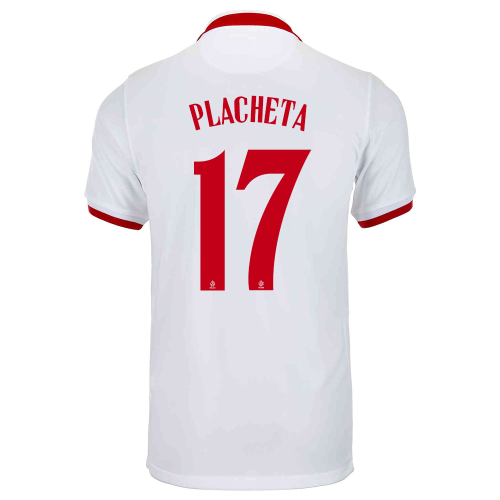 Femme Équipe de Pologne de football Maillot Przemyslaw Placheta #17 Tenues Extérieur Blanc 2021