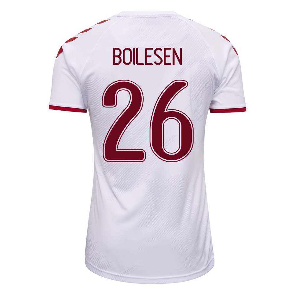 Femme Équipe du Danemark de football Maillot Nicolai Boilesen #26 Tenues Extérieur Blanc 2021