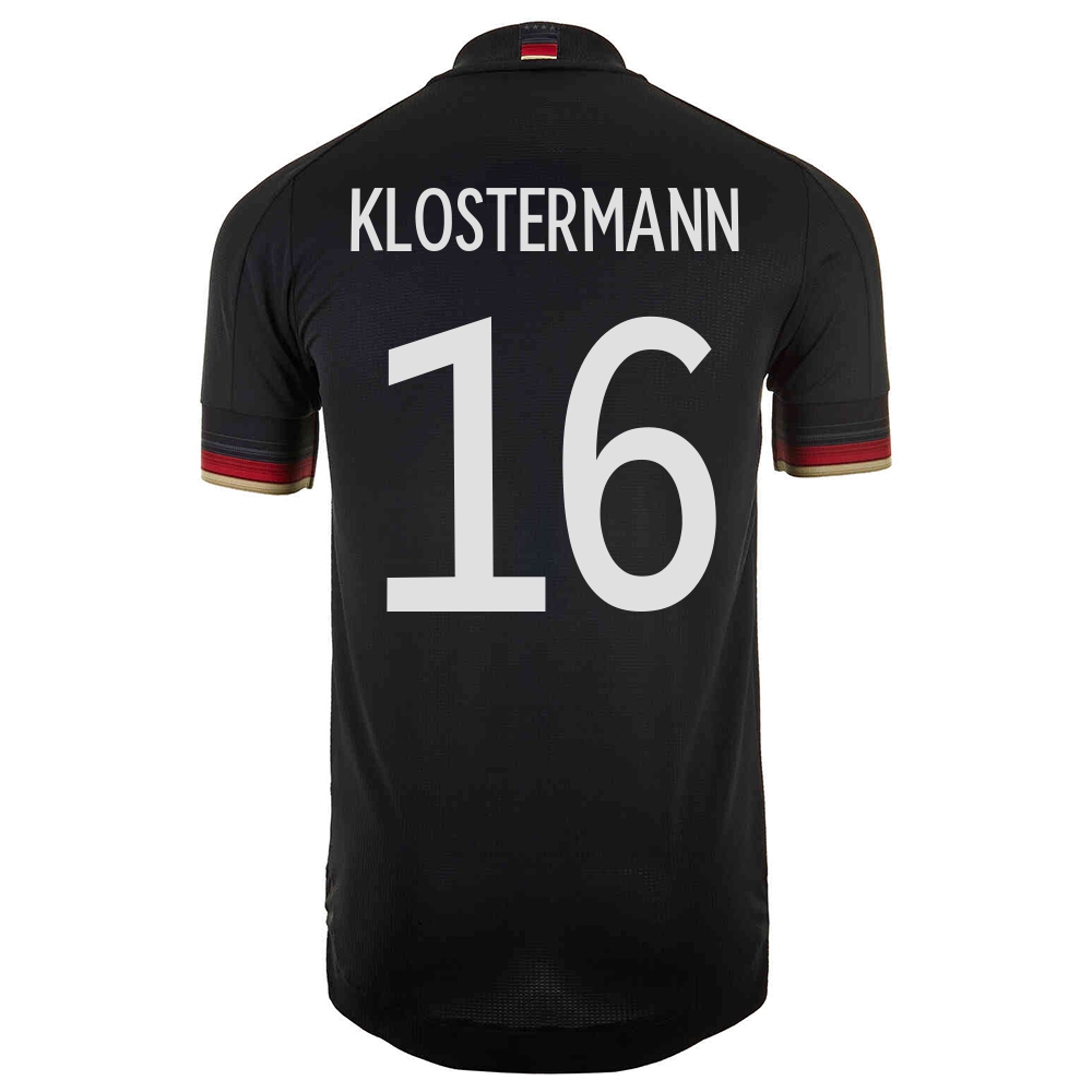 Femme Équipe d'Allemagne de football Maillot Lukas Klostermann #16 Tenues Extérieur Noir 2021