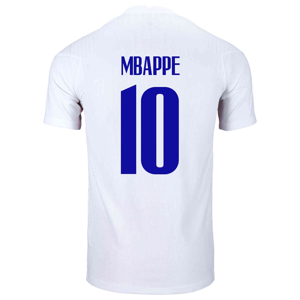 Femme Équipe de France de football Maillot Kylian Mbappe #10 Tenues Extérieur Blanc 2021