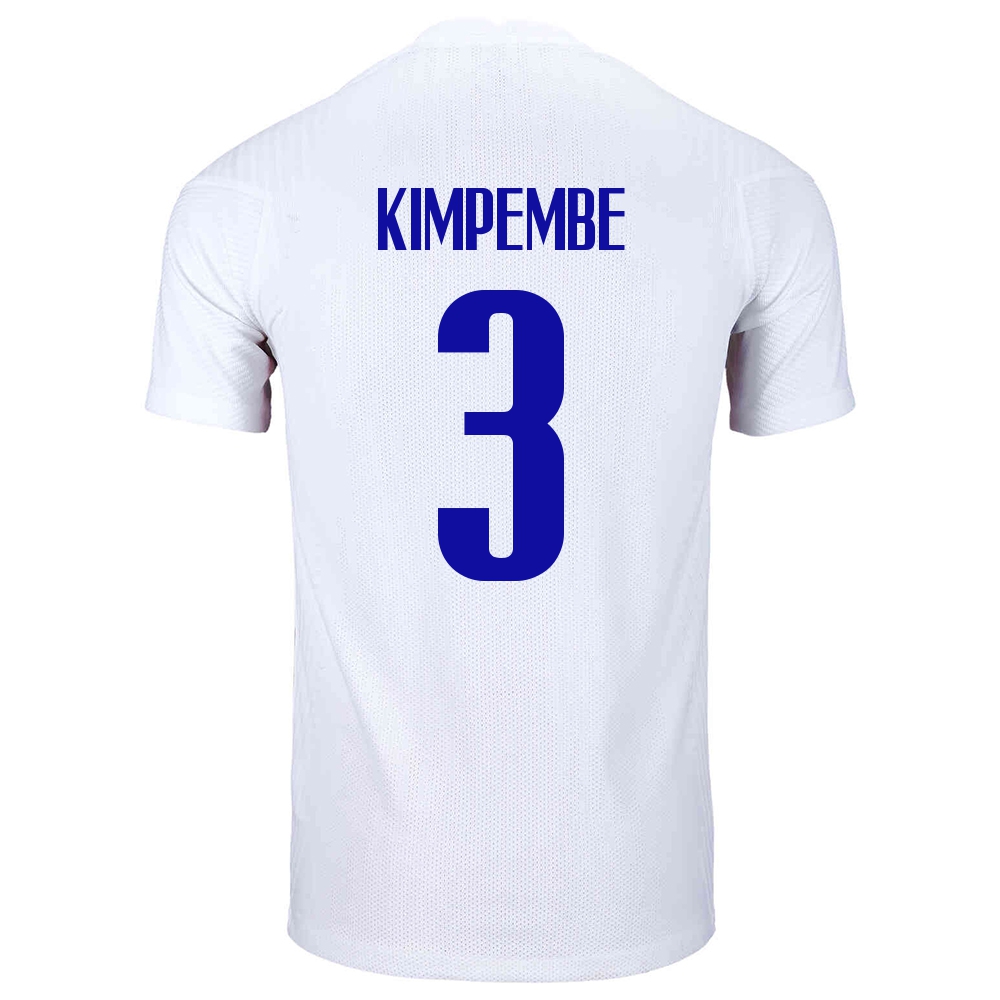 Femme Équipe de France de football Maillot Presnel Kimpembe #3 Tenues Extérieur Blanc 2021
