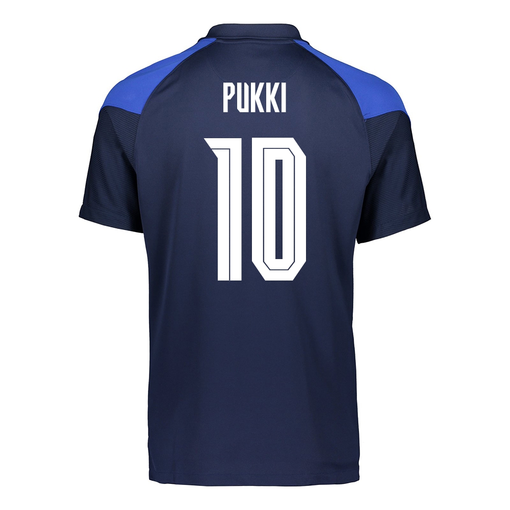 Femme Équipe de Finlande de football Maillot Teemu Pukki #10 Tenues Extérieur Bleu Foncé 2021