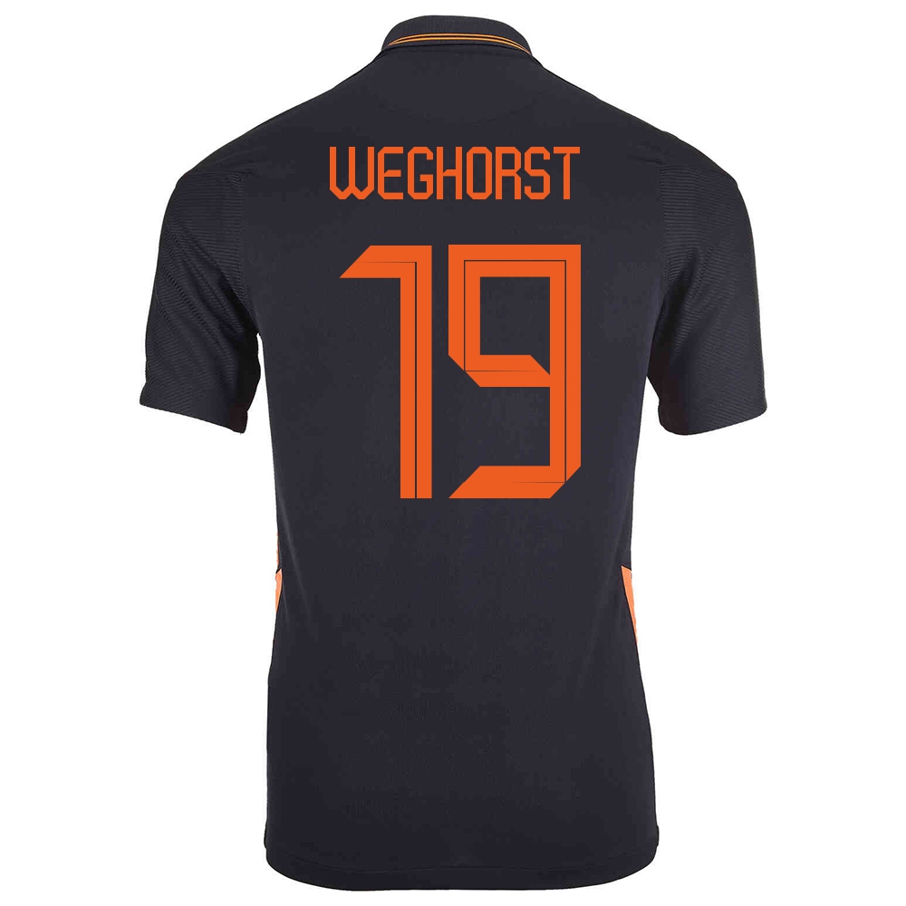 Femme Équipe des Pays-Bas de football Maillot Wout Weghorst #19 Tenues Extérieur Noir 2021