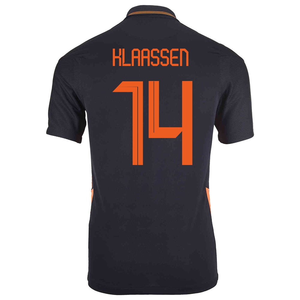 Femme Équipe des Pays-Bas de football Maillot Davy Klaassen #14 Tenues Extérieur Noir 2021