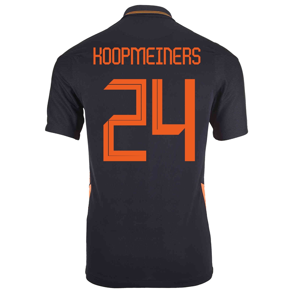 Femme Équipe des Pays-Bas de football Maillot Teun Koopmeiners #24 Tenues Extérieur Noir 2021