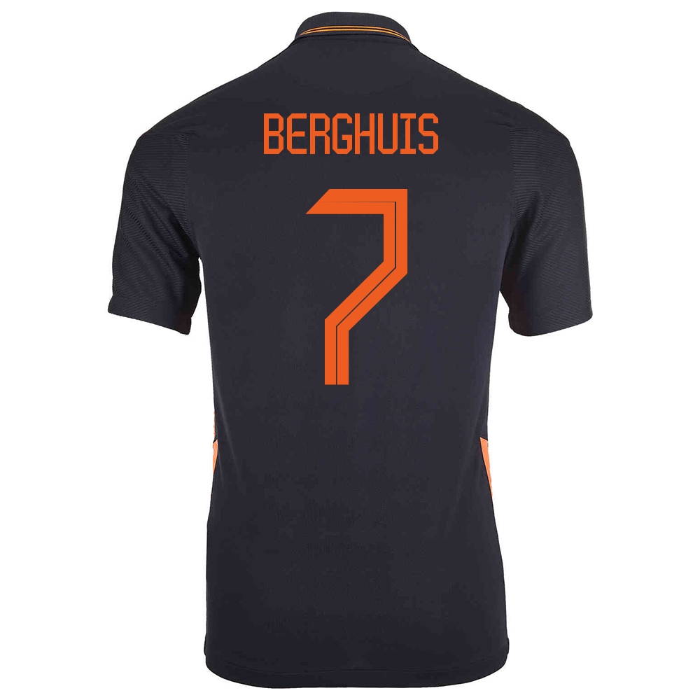 Femme Équipe des Pays-Bas de football Maillot Steven Berghuis #7 Tenues Extérieur Noir 2021