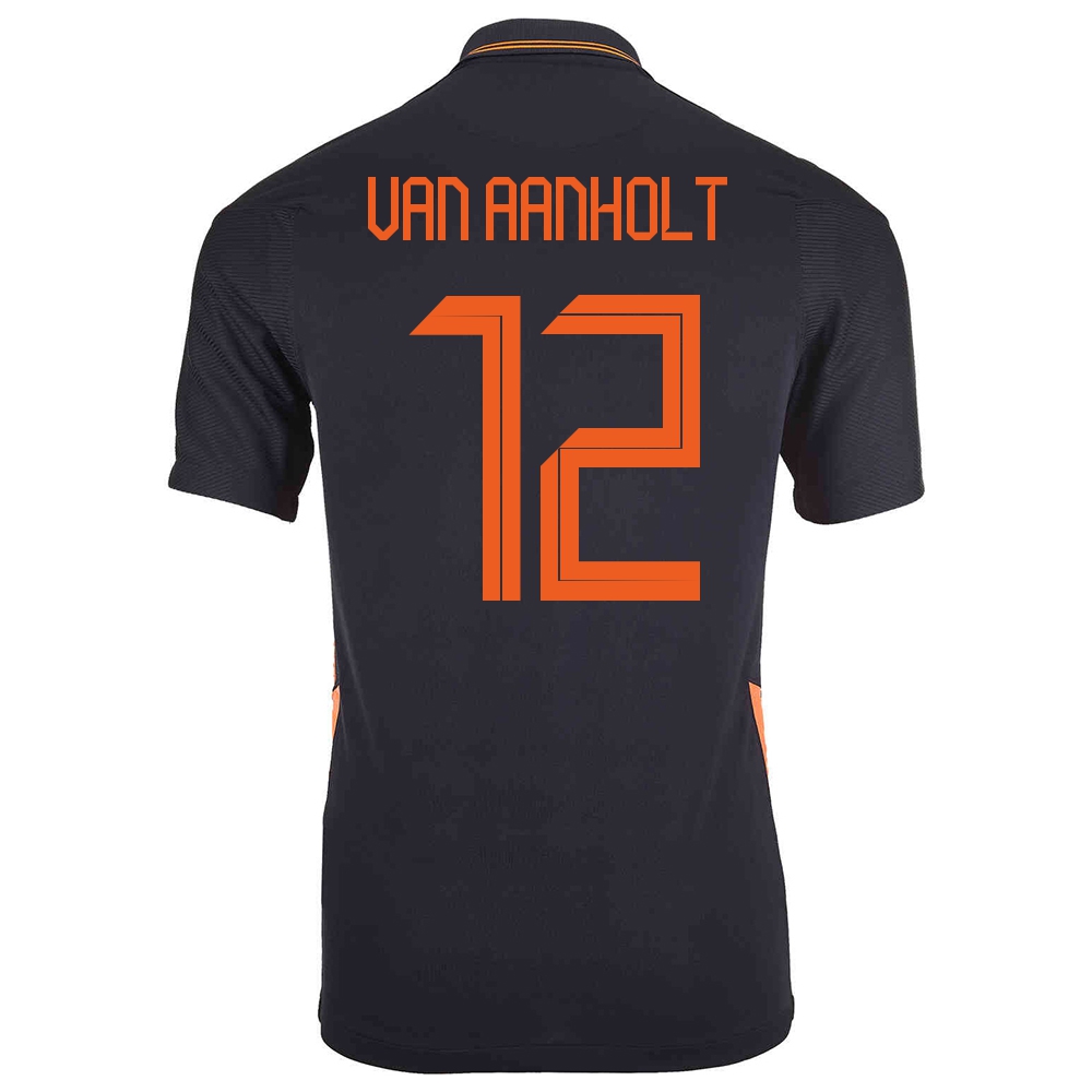 Femme Équipe des Pays-Bas de football Maillot Patrick van Aanholt #12 Tenues Extérieur Noir 2021