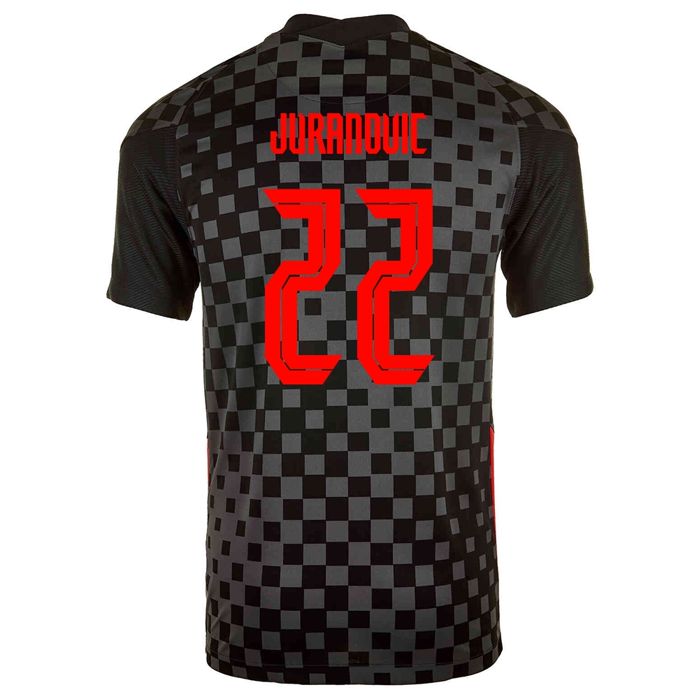 Femme Équipe de Croatie de football Maillot Josip Juranovic #22 Tenues Extérieur Noir Gris 2021