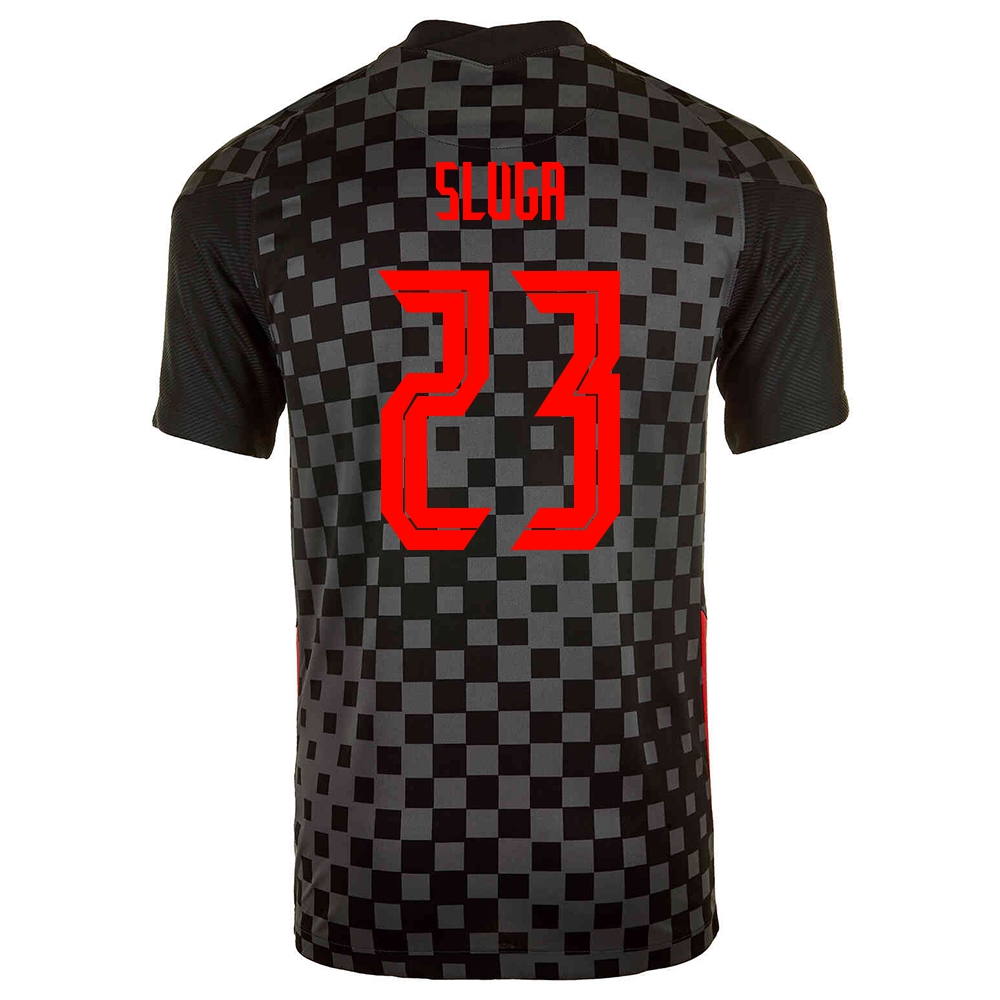 Femme Équipe de Croatie de football Maillot Simon Sluga #23 Tenues Extérieur Noir Gris 2021